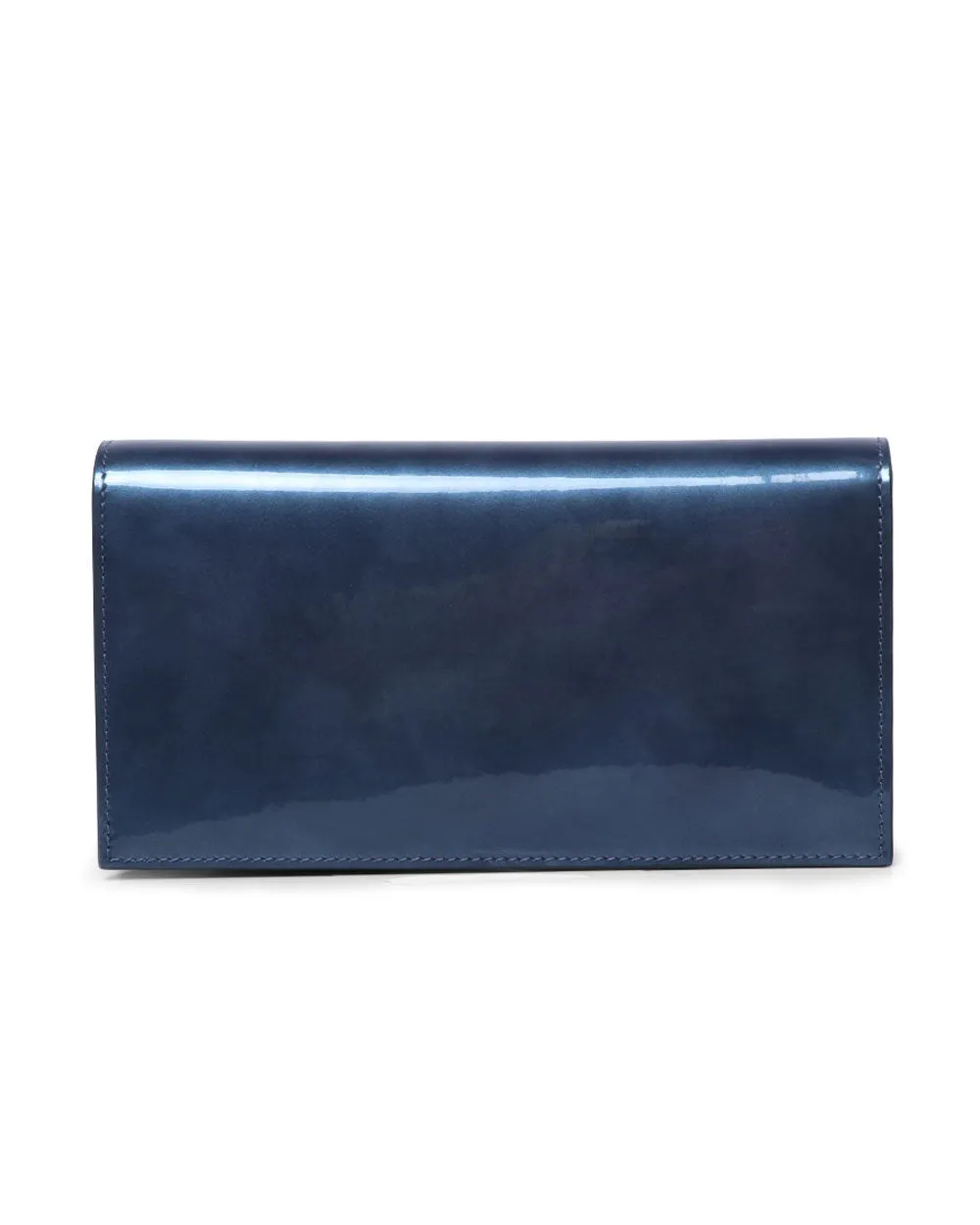Loubi54 Clutch in Blue Patent