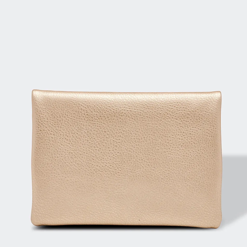 Louenhide Billie Fold Over Clutch Bag Champagne