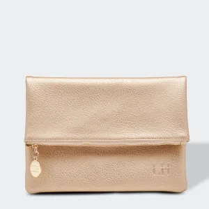 Louenhide Billie Fold Over Clutch Bag Champagne