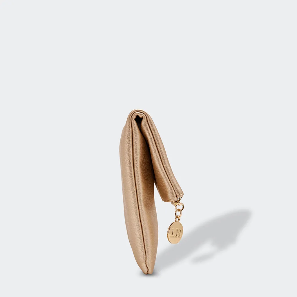 Louenhide Billie Fold Over Clutch Bag Champagne