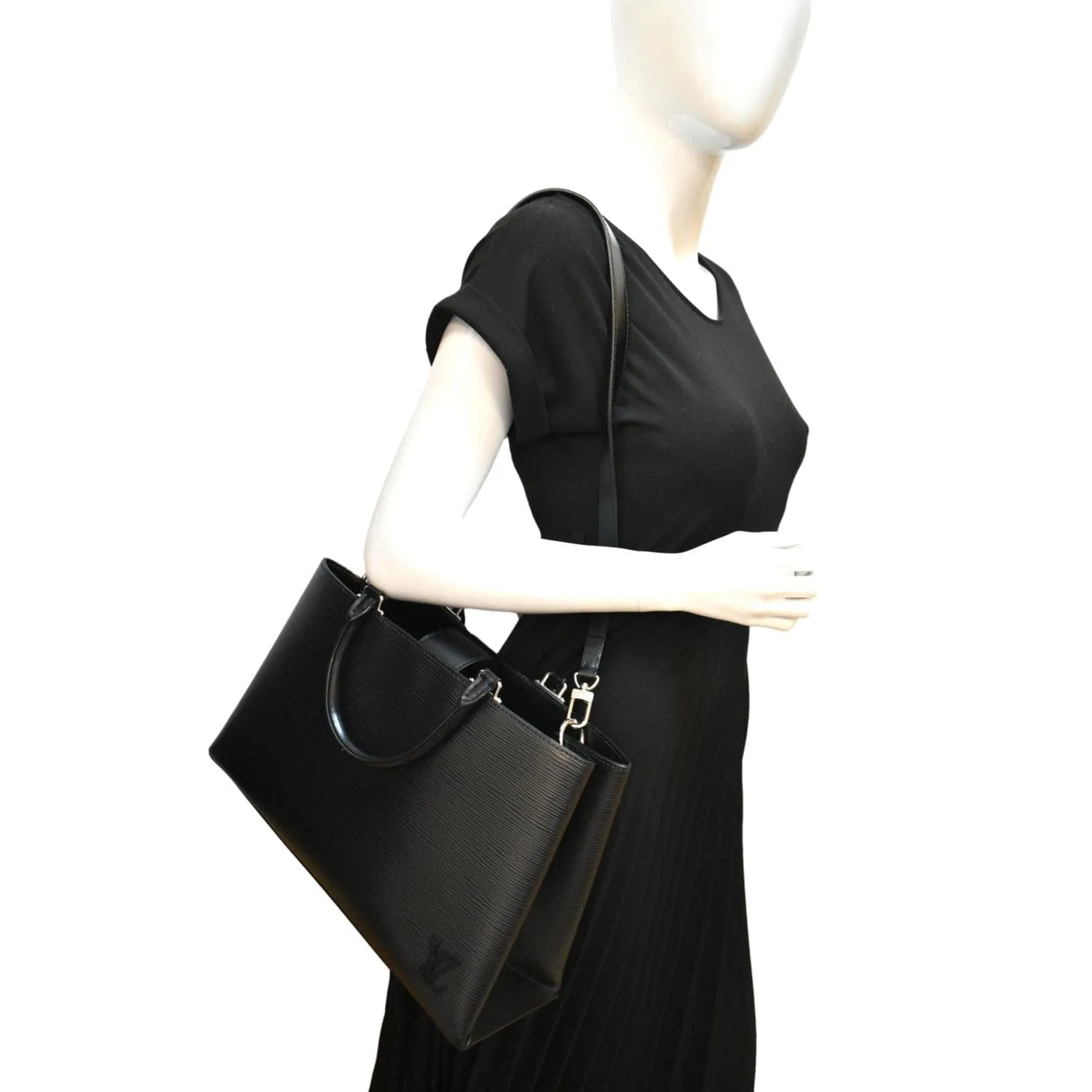 LOUIS VUITTON Kleber Epi Leather Shoulder Bag Black