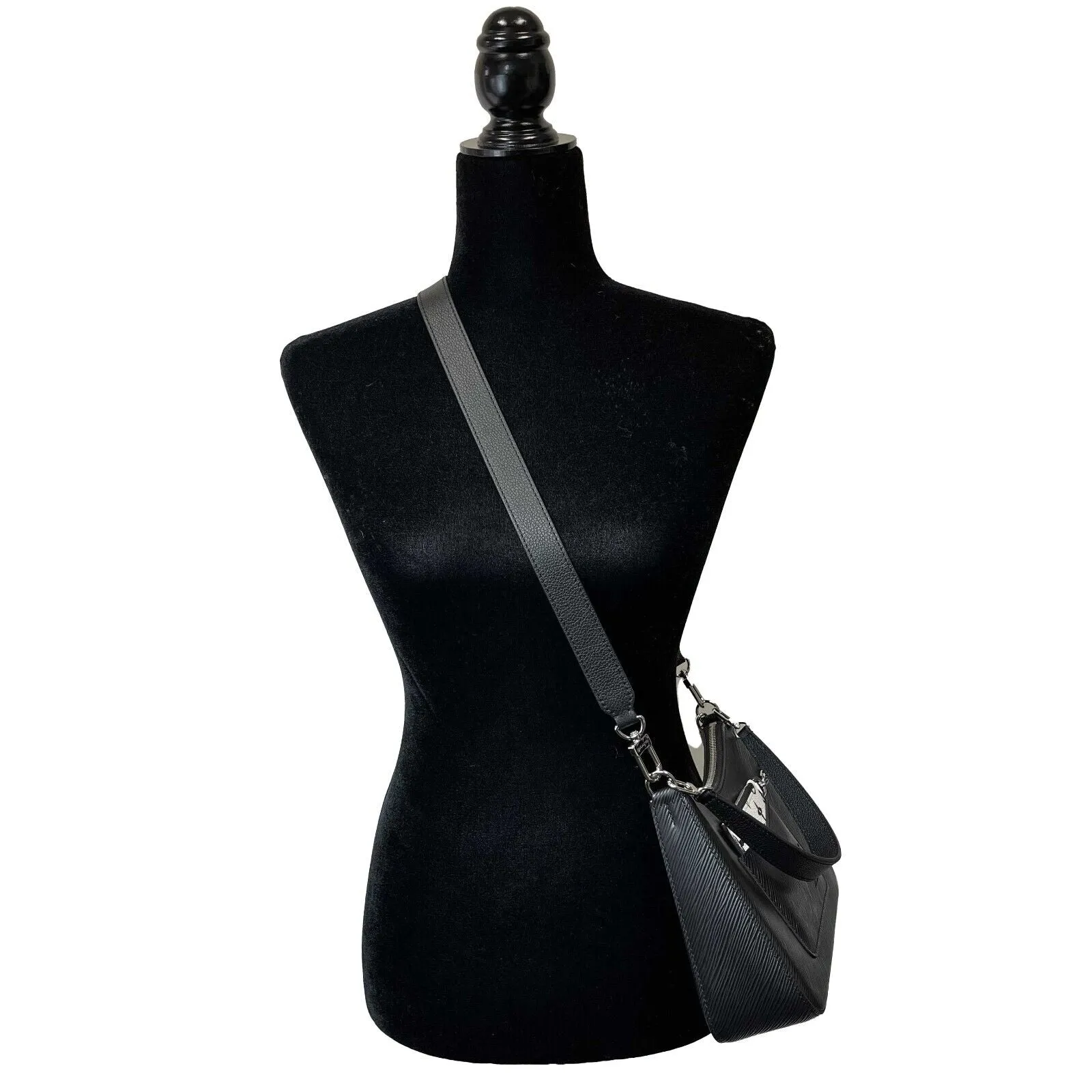 Louis Vuitton - LV- Marelle Black Epi Leather w/ White Pouch Shoulder Bag