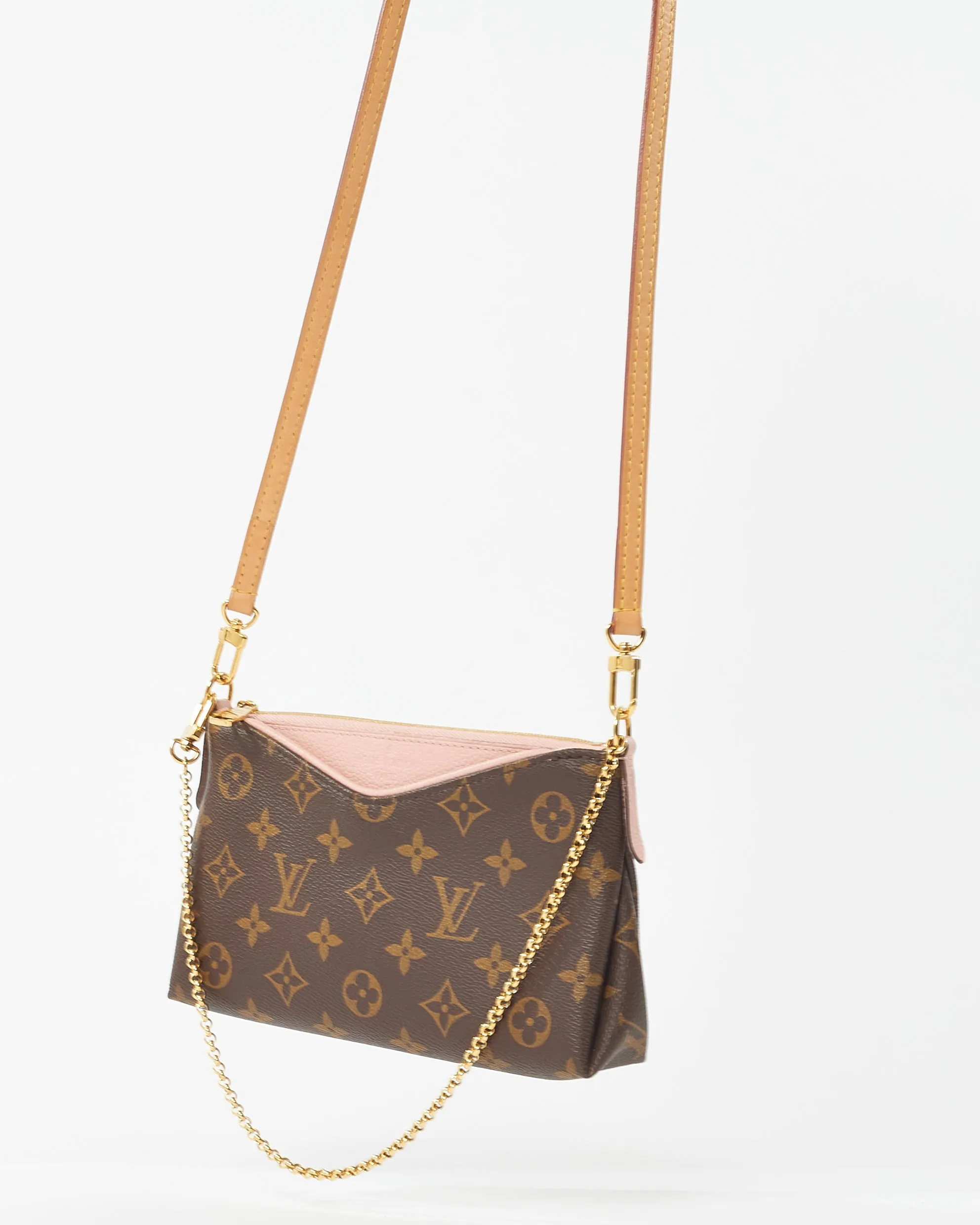 Louis Vuitton Monogram Canvas/ Rose Poudre Pallas Clutch