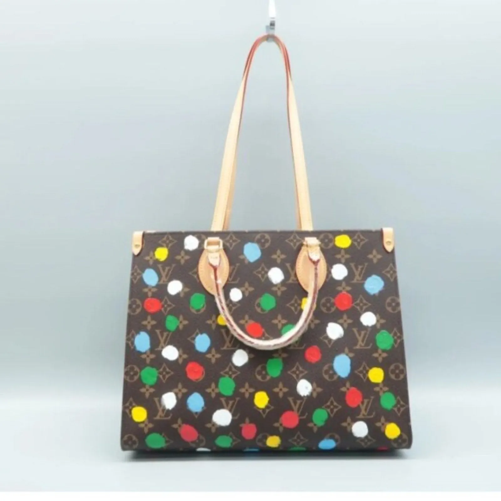 Louis Vuitton Onthego Multicolor Yayoi Kusama Monogram Canvas Satchel