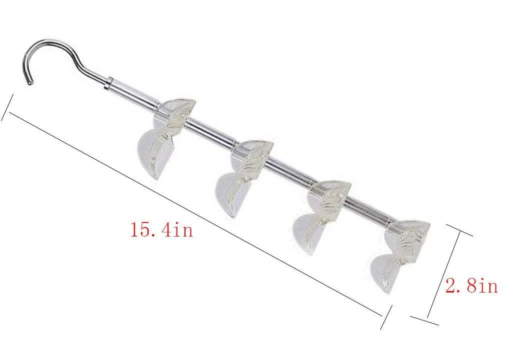 LOUISE MAELYS Rotating Handbag Hanger Rack Closet Organizer for Bag Ties Belt Scarf 4 Hooks Clear