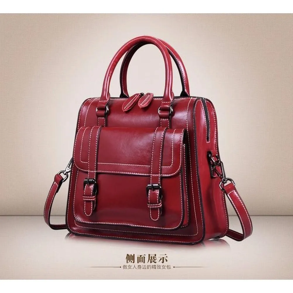 <bold>Top-Handle / Messenger Bag <br>Genuine-Leather