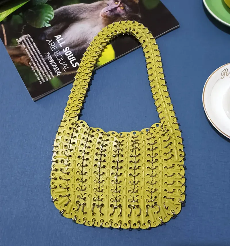 Luxury Designer Hand Woven Metal Chain Bag