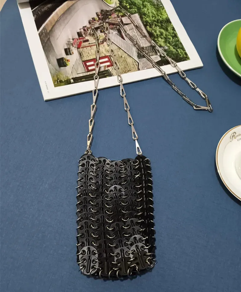 Luxury Designer Hand Woven Metal Chain Bag