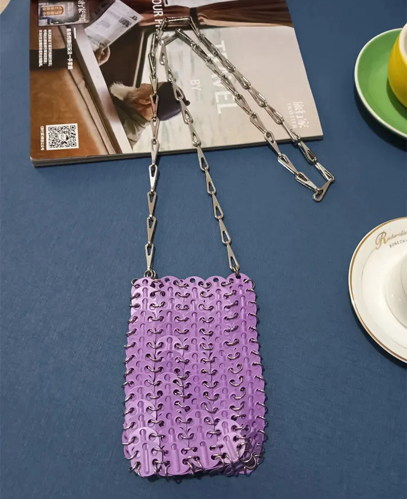 Luxury Designer Hand Woven Metal Chain Bag
