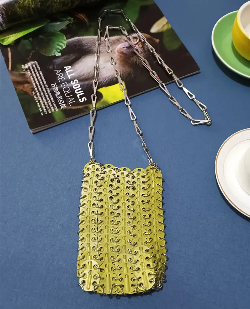Luxury Designer Hand Woven Metal Chain Bag