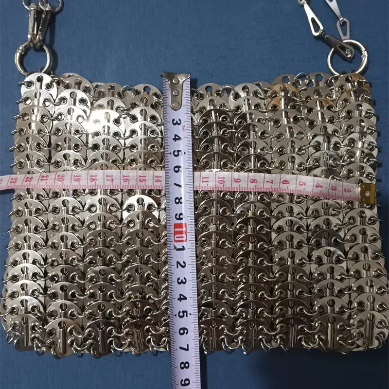 Luxury Designer Hand Woven Metal Chain Bag