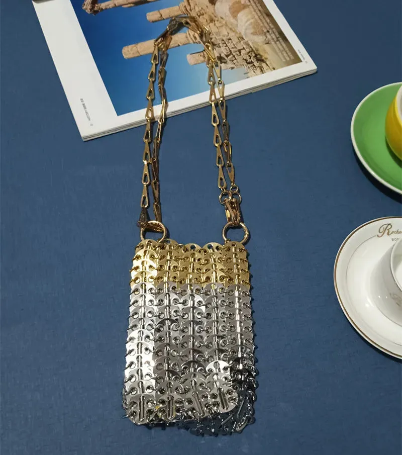 Luxury Designer Hand Woven Metal Chain Bag