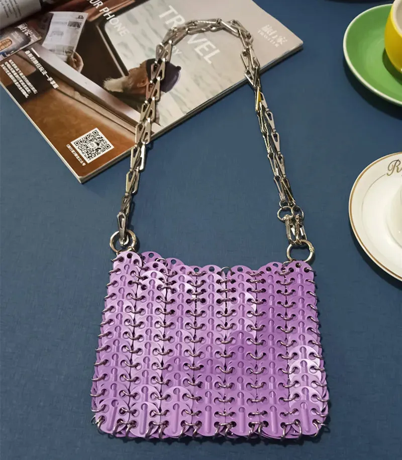 Luxury Designer Hand Woven Metal Chain Bag