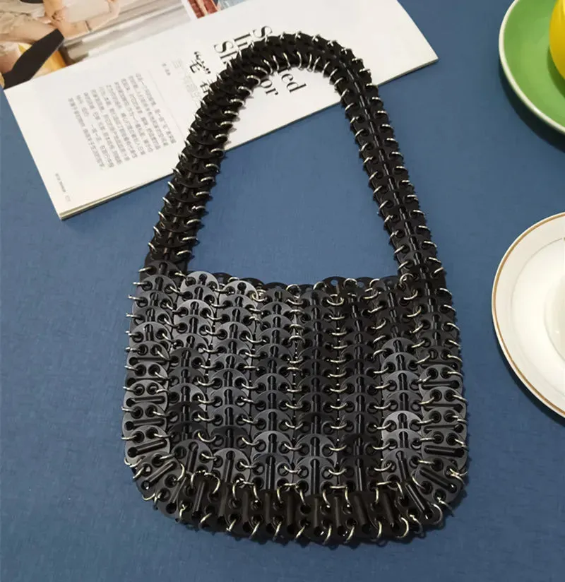 Luxury Designer Hand Woven Metal Chain Bag