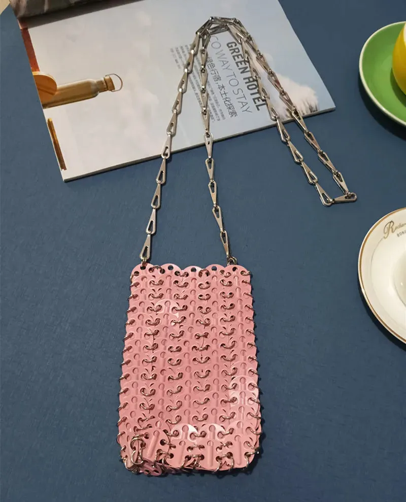 Luxury Designer Hand Woven Metal Chain Bag