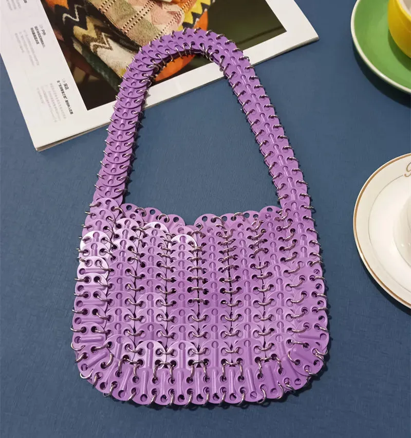 Luxury Designer Hand Woven Metal Chain Bag