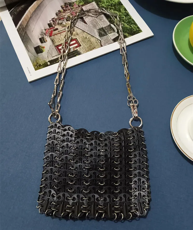 Luxury Designer Hand Woven Metal Chain Bag