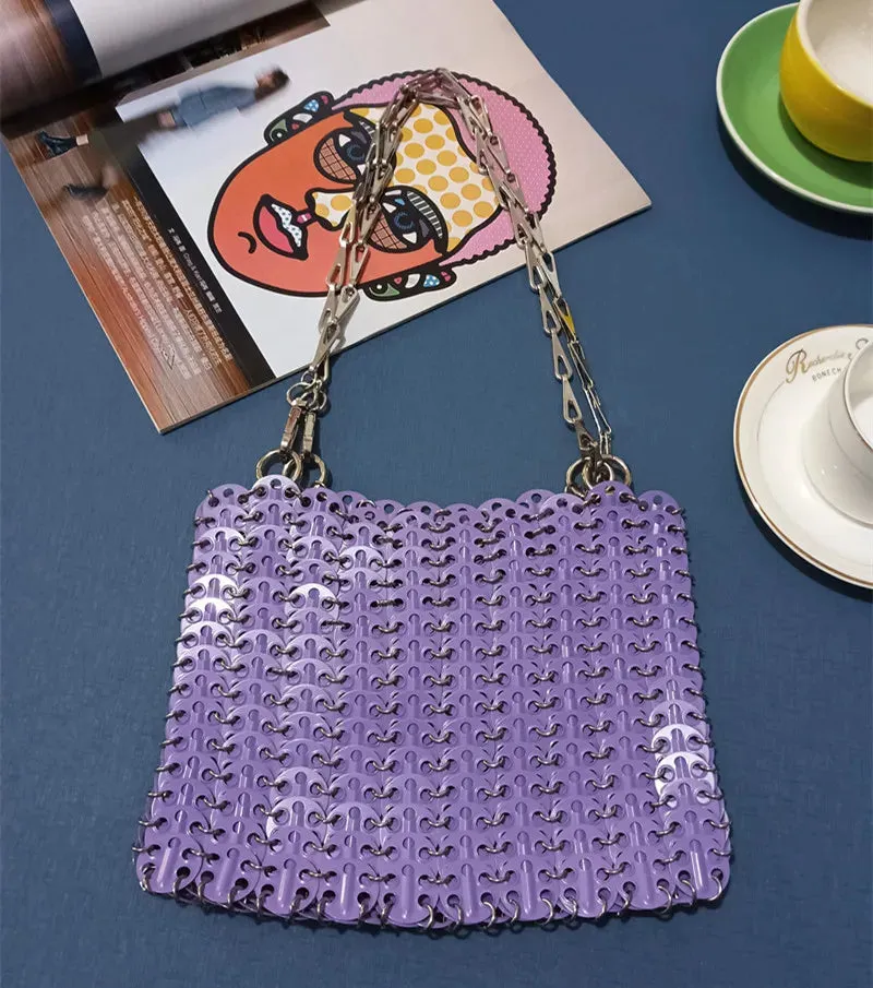 Luxury Designer Hand Woven Metal Chain Bag