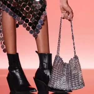 Luxury Designer Hand Woven Metal Chain Bag