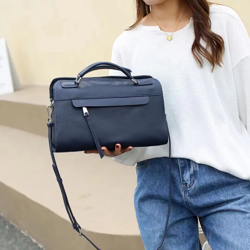 Maniska Supple Leather Top Handle Satchel