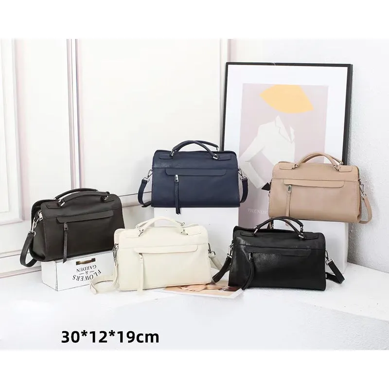 Maniska Supple Leather Top Handle Satchel