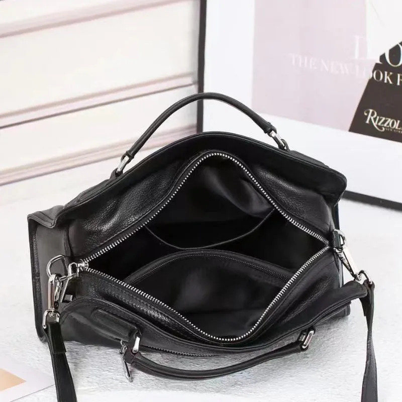 Maniska Supple Leather Top Handle Satchel