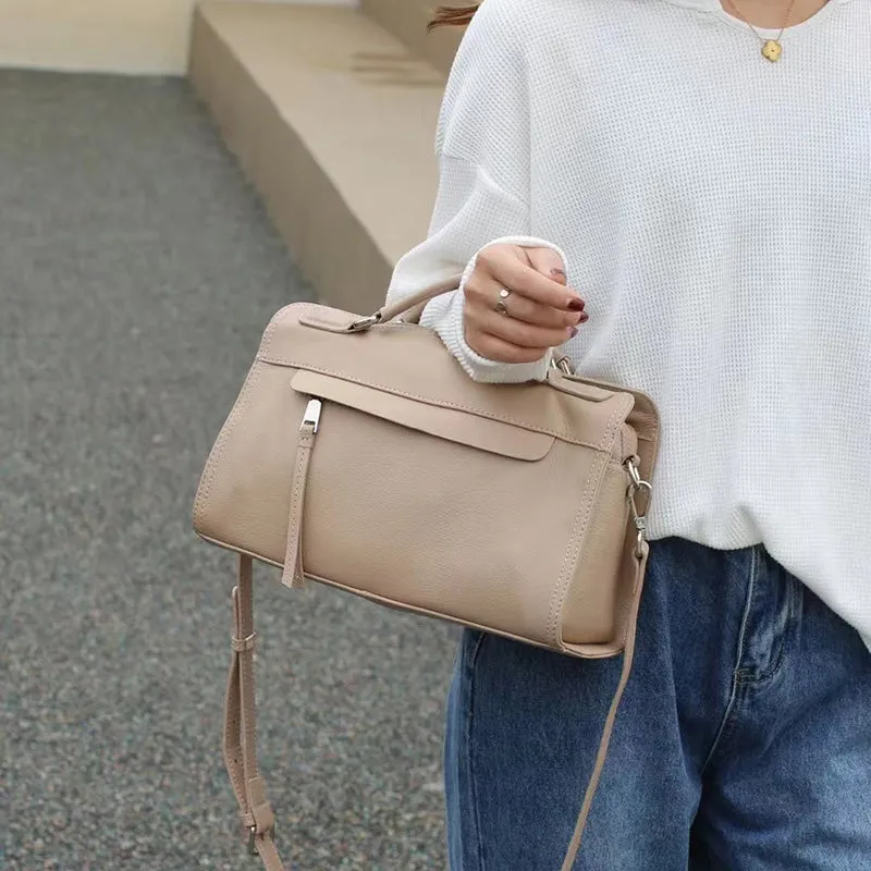 Maniska Supple Leather Top Handle Satchel