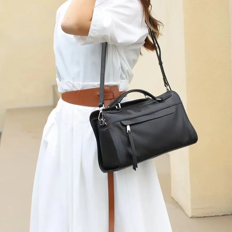 Maniska Supple Leather Top Handle Satchel