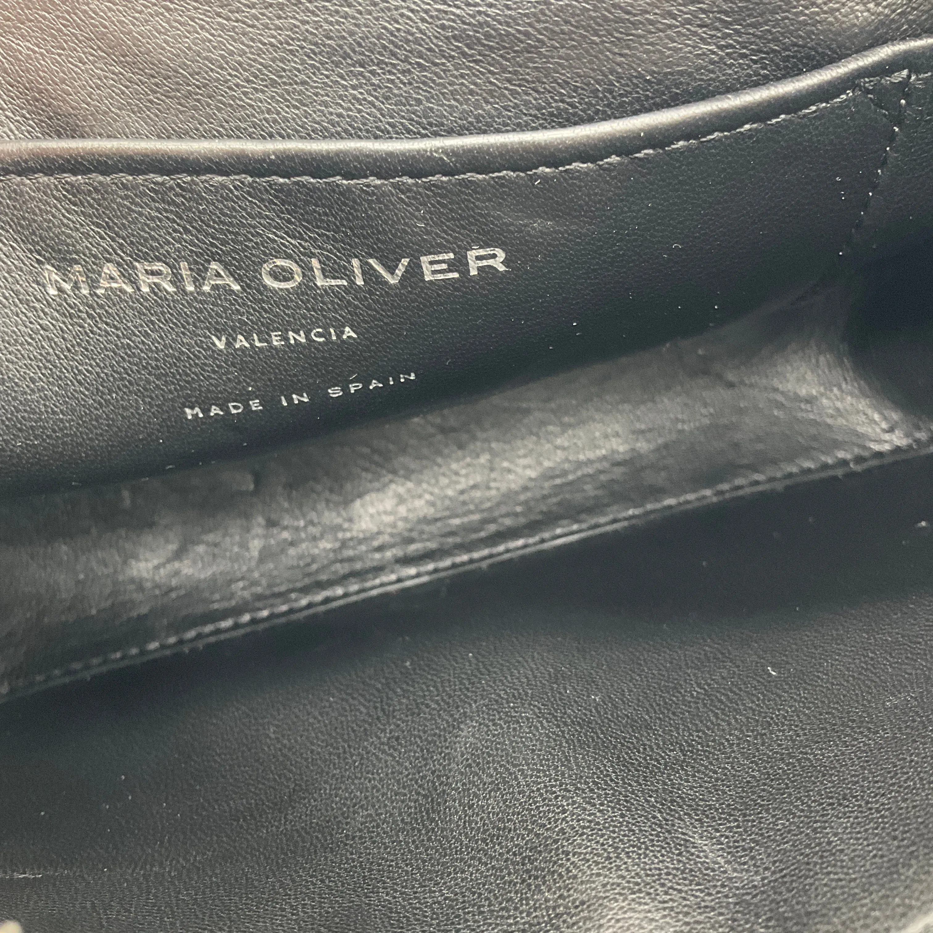 Maria Oliver Silver Metallic Genuine Crocodile Skin Leather Handbag
