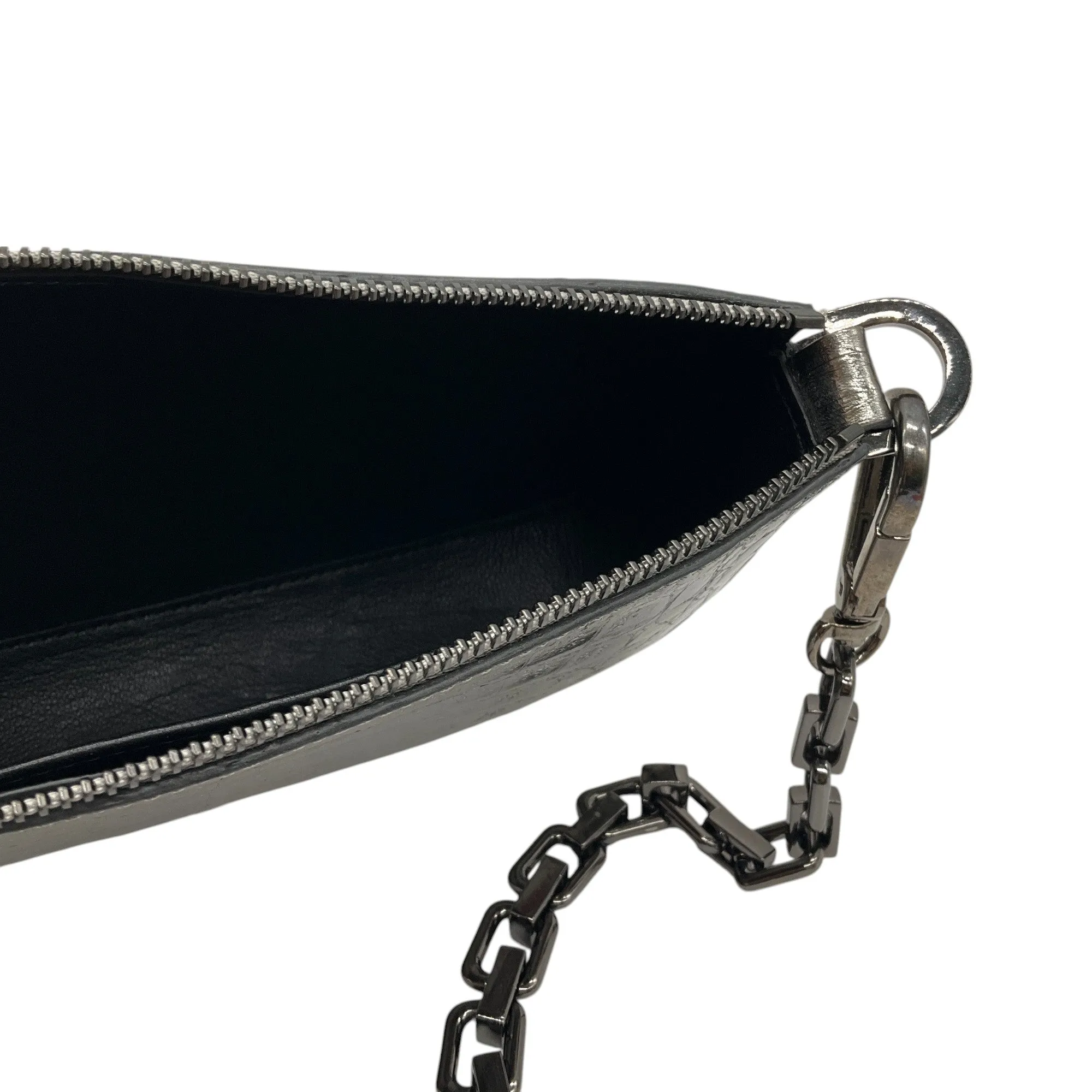 Maria Oliver Silver Metallic Genuine Crocodile Skin Leather Handbag
