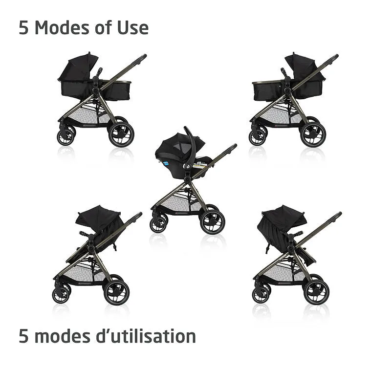 Maxi-Cosi Zelia Luxe 5-in-1 Modular Travel System - Basalt Black