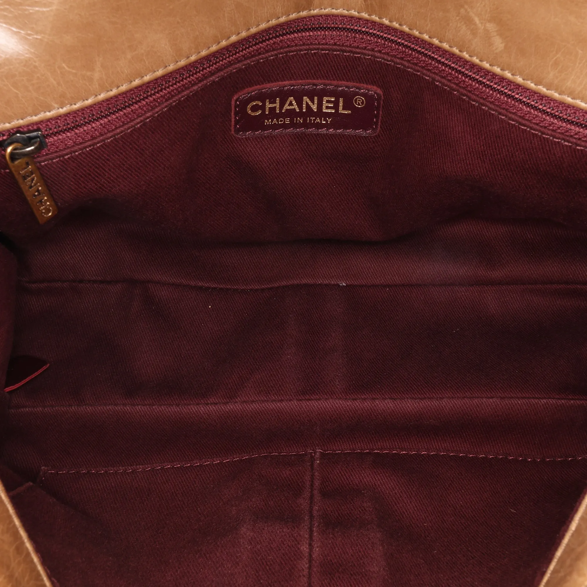 Medium Glazed Calfskin Castle Rock Top Handle Flap