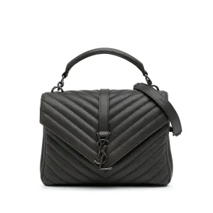Medium Monogram Chevron Sheepskin College Satchel