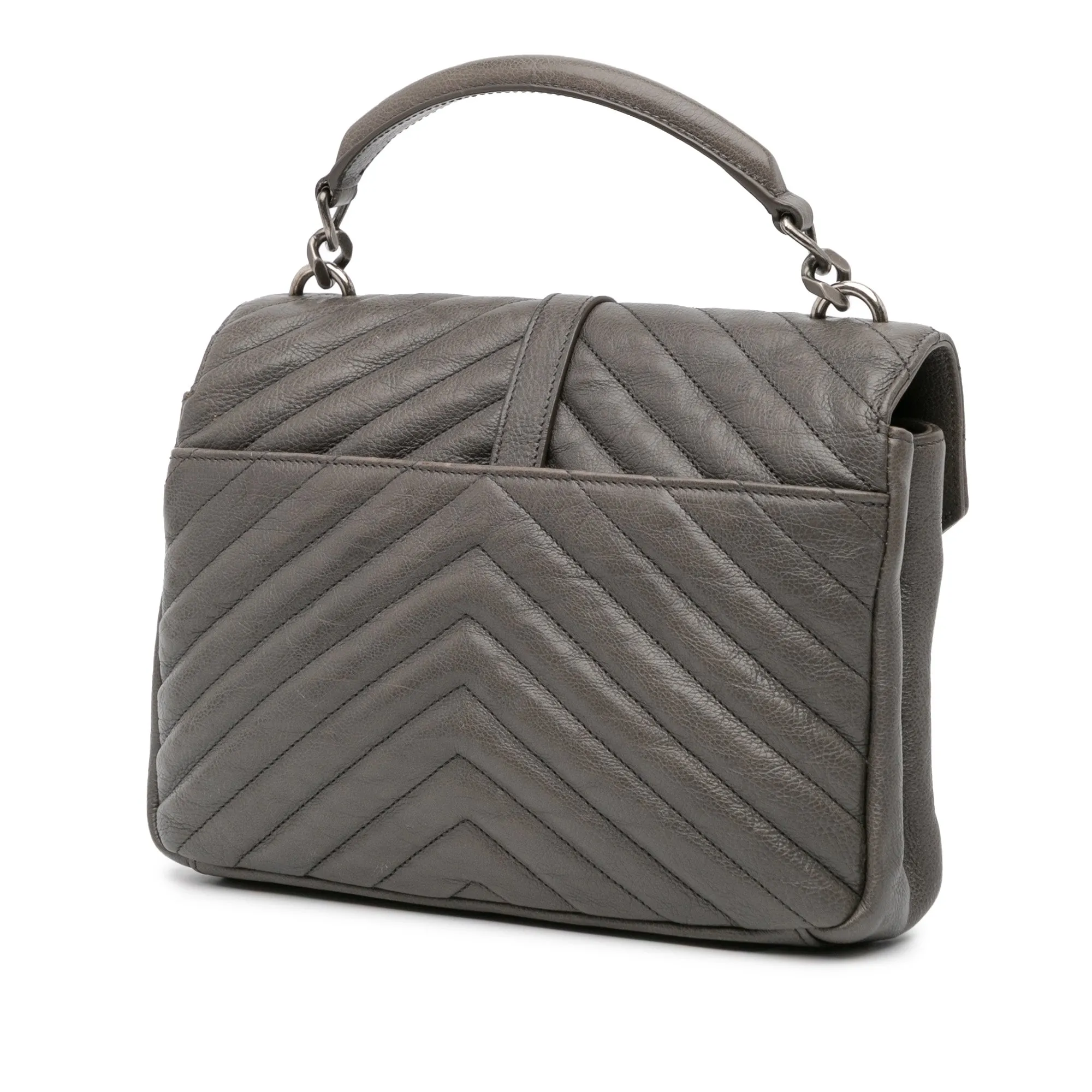 Medium Monogram Chevron Sheepskin College Satchel
