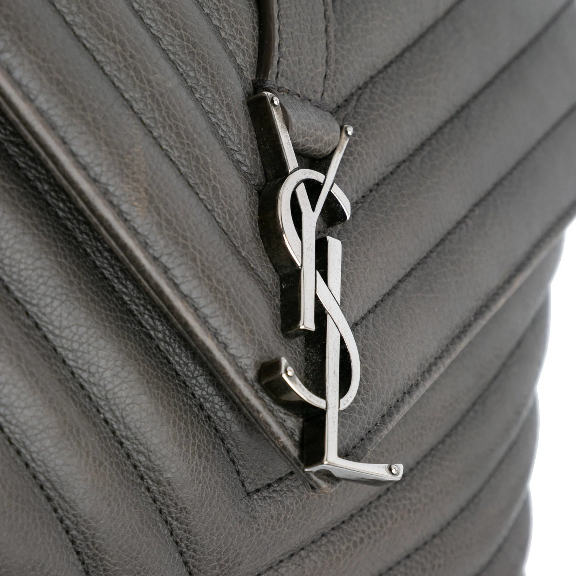 Medium Monogram Chevron Sheepskin College Satchel