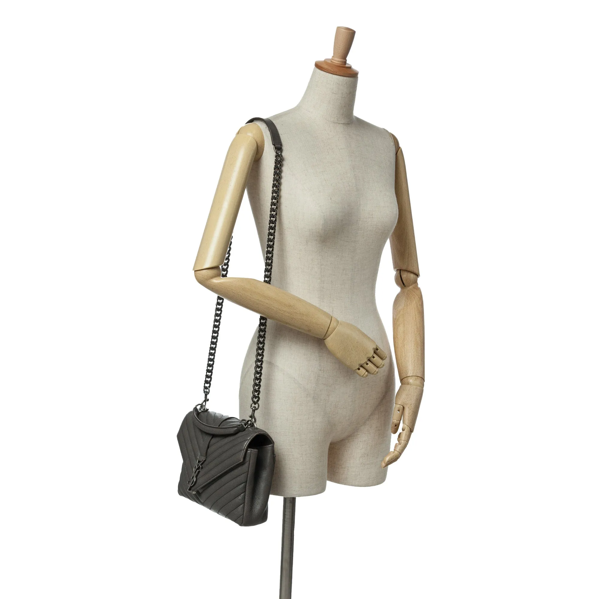 Medium Monogram Chevron Sheepskin College Satchel