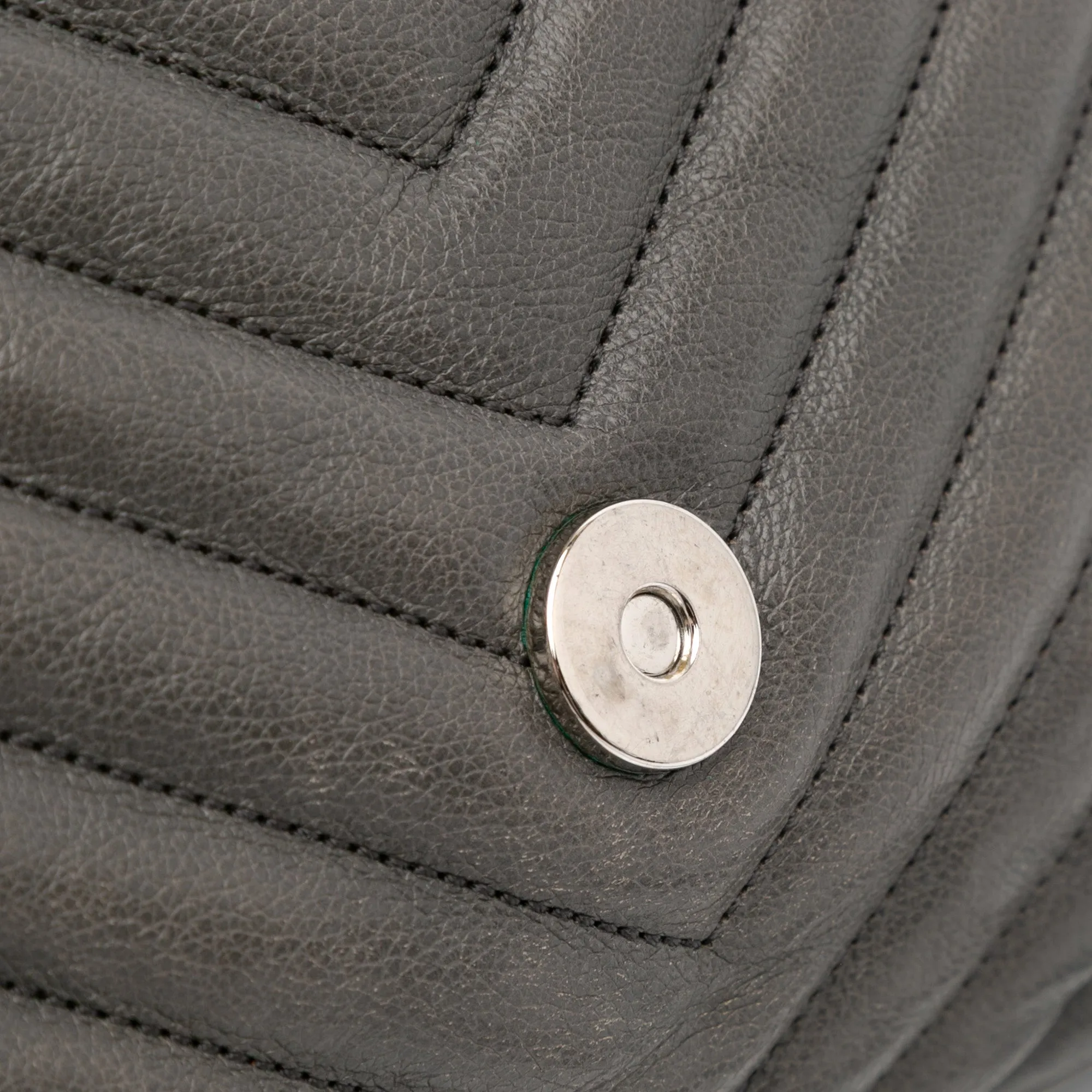 Medium Monogram Chevron Sheepskin College Satchel