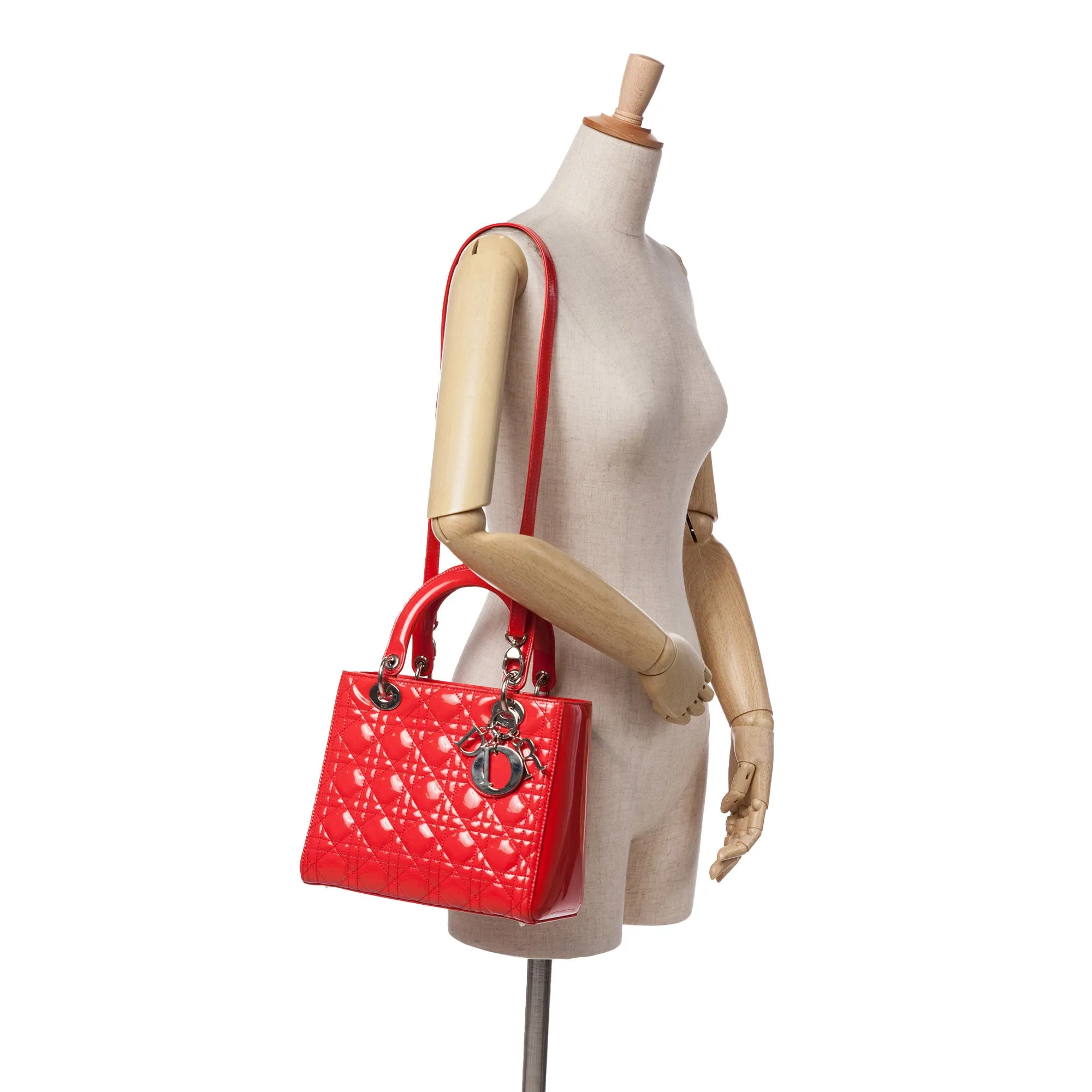 Medium Patent Cannage Lady Dior