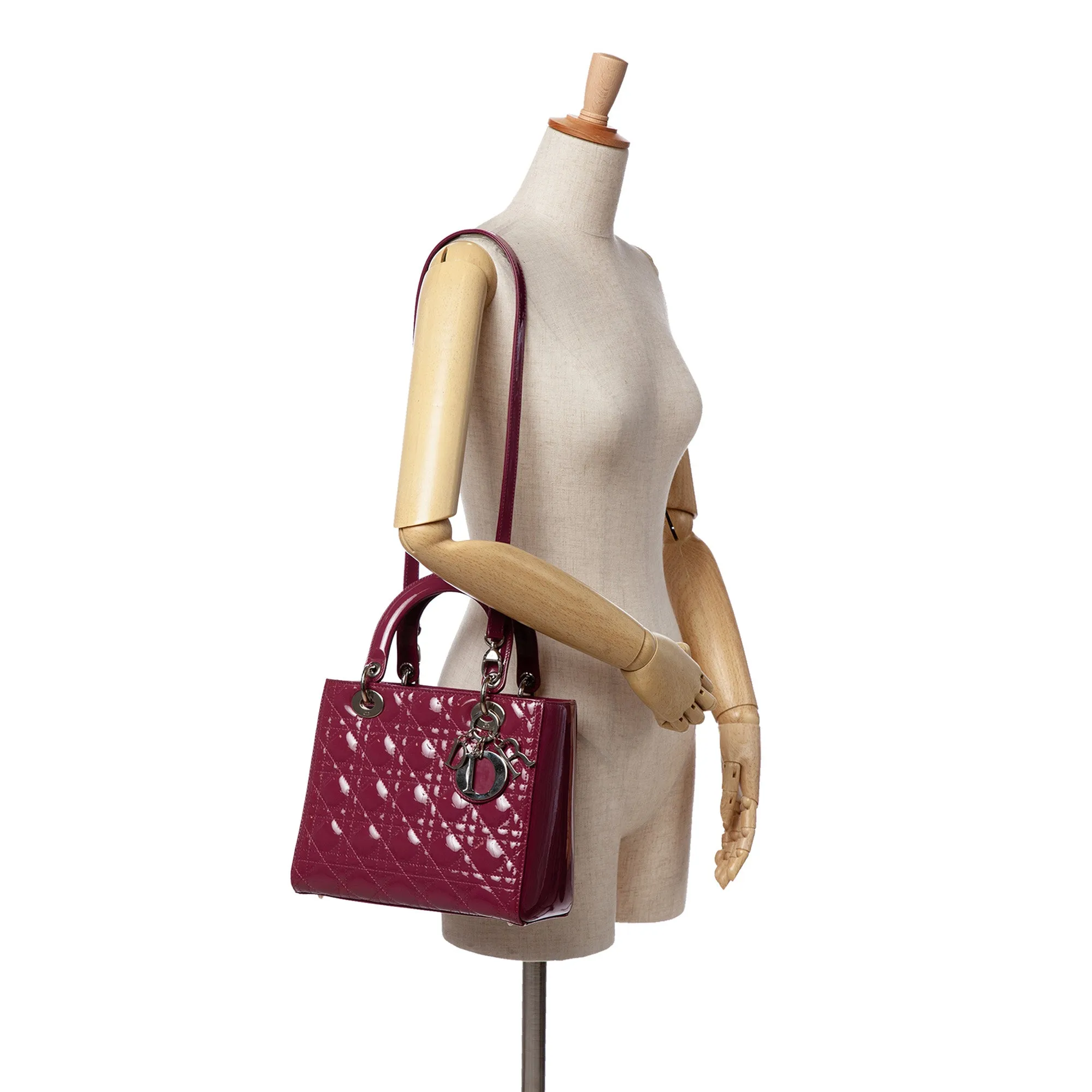 Medium Patent Cannage Lady Dior