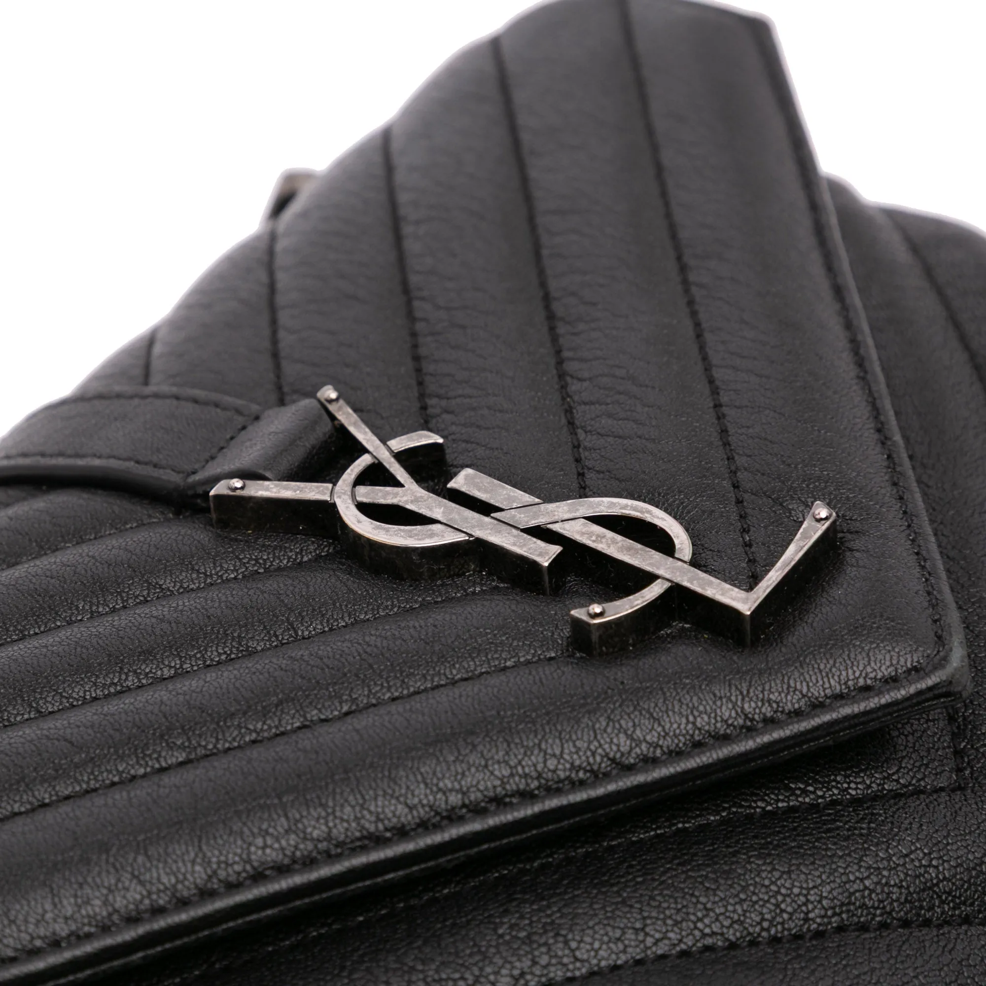 Medium Quilted Chevron Sheepskin College Satchel