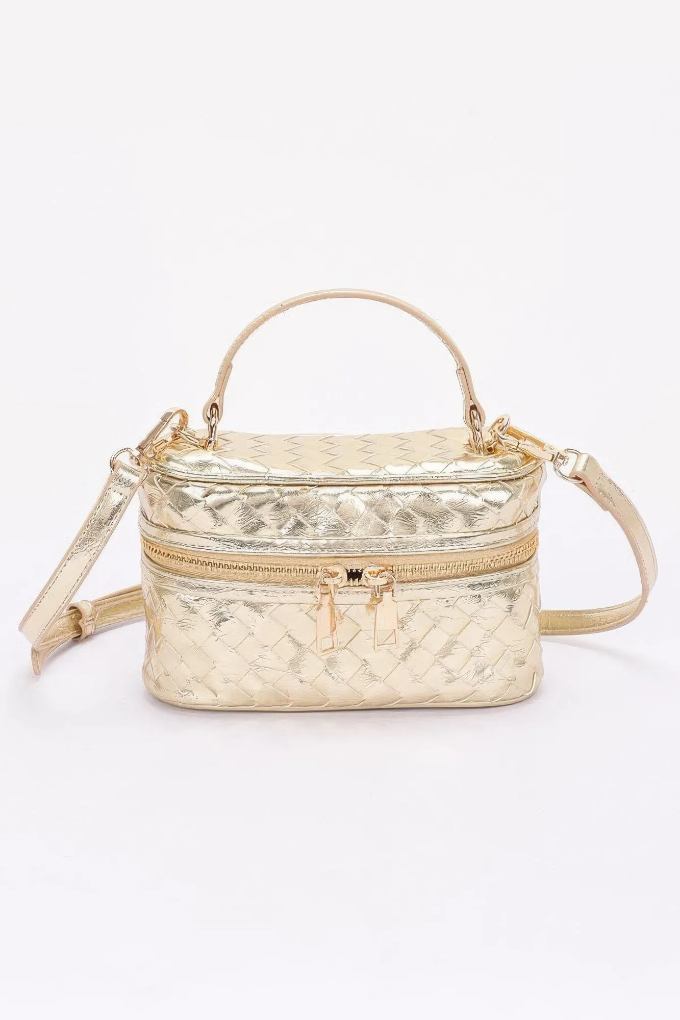 Metallic Braided Vanity Bag