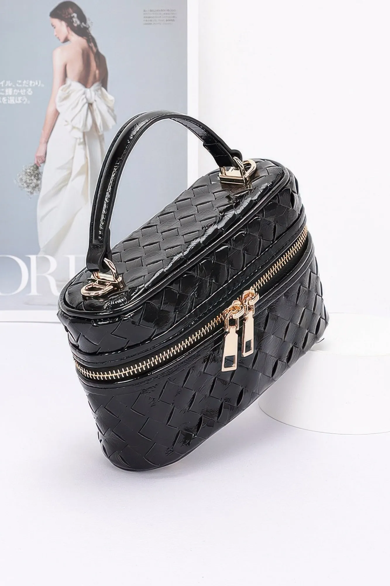 Metallic Braided Vanity Bag