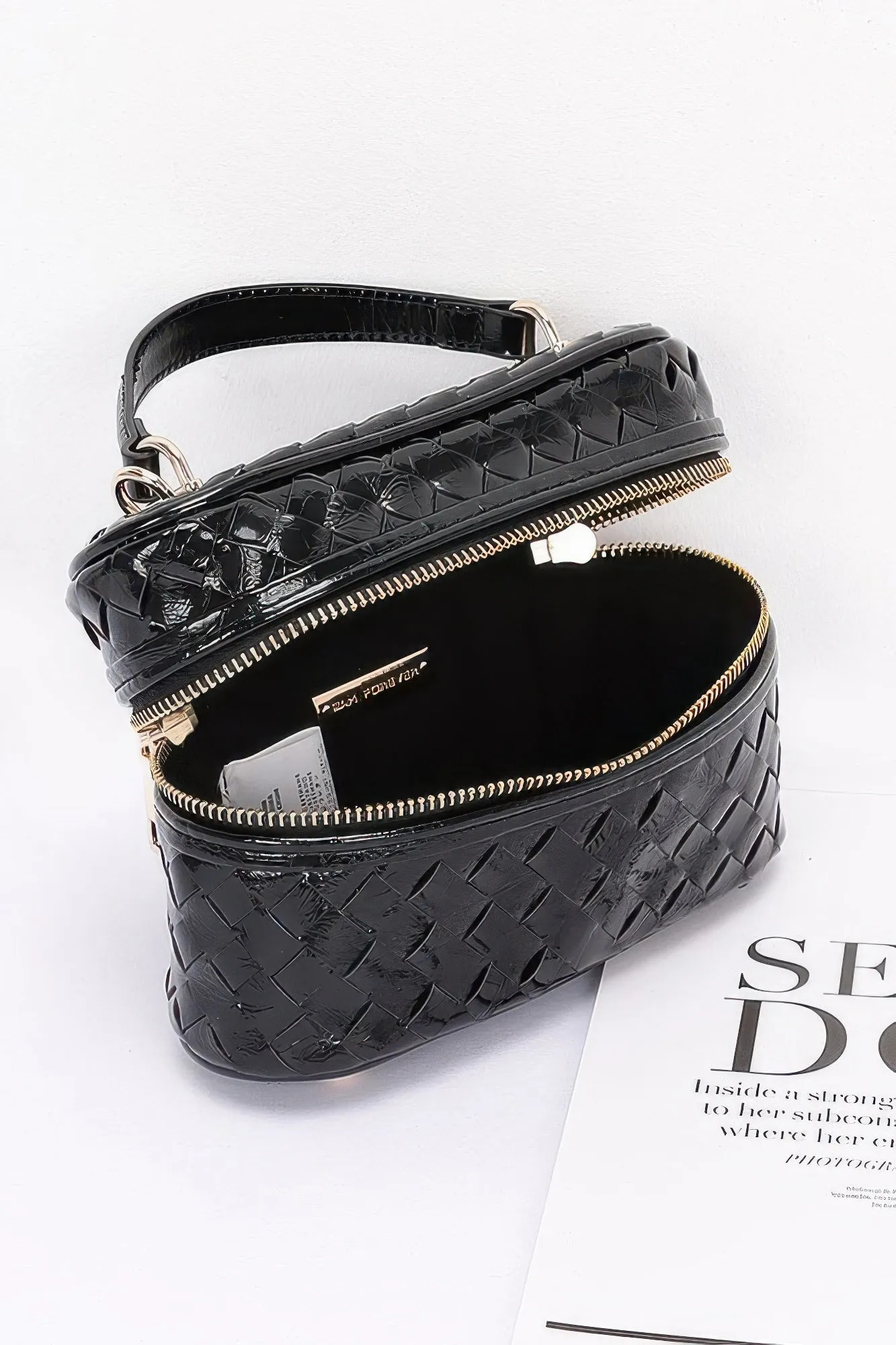 Metallic Braided Vanity Bag
