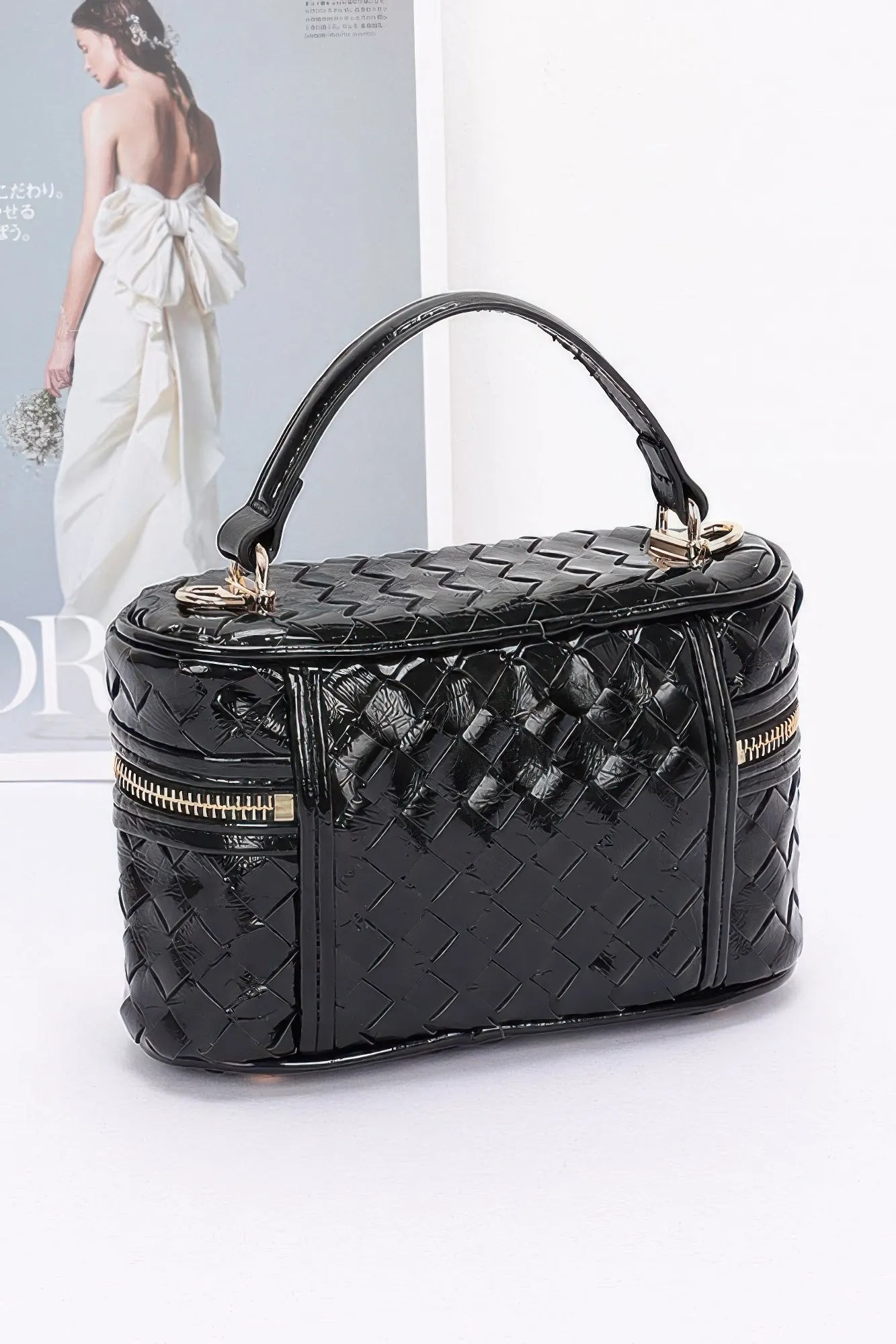 Metallic Braided Vanity Bag