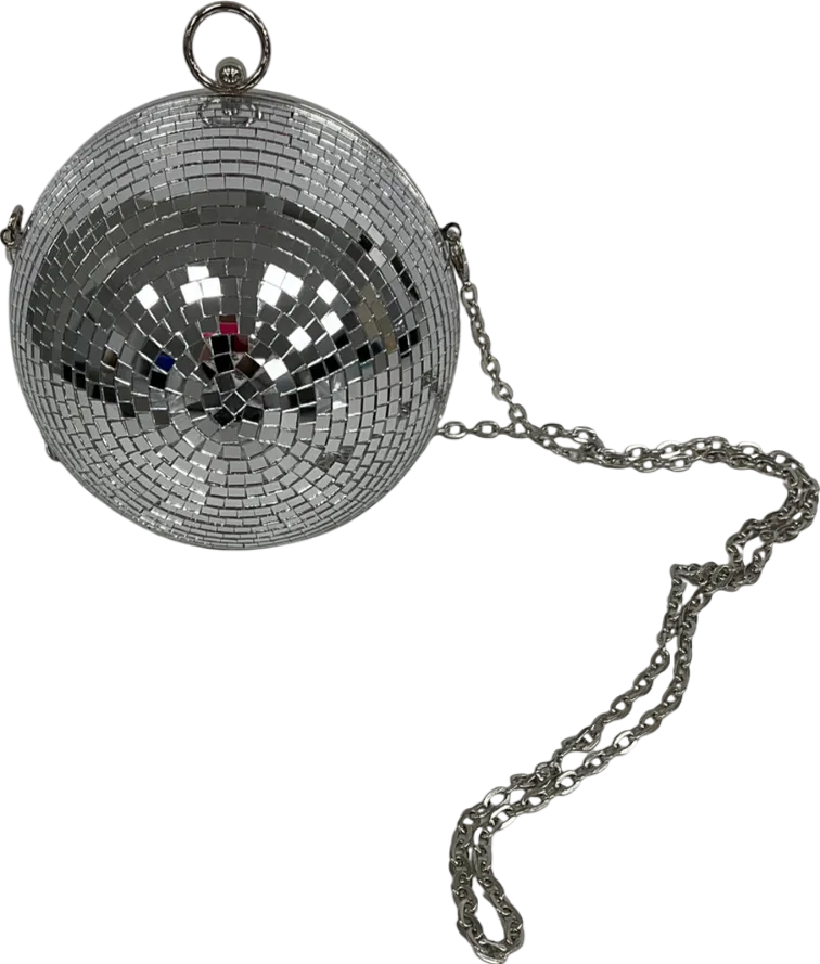 Metallic Disco Ball Shoulder Bag With Clutch Option One Size