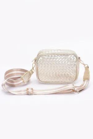 Metallic Embossed Vegan Leather Crossbody