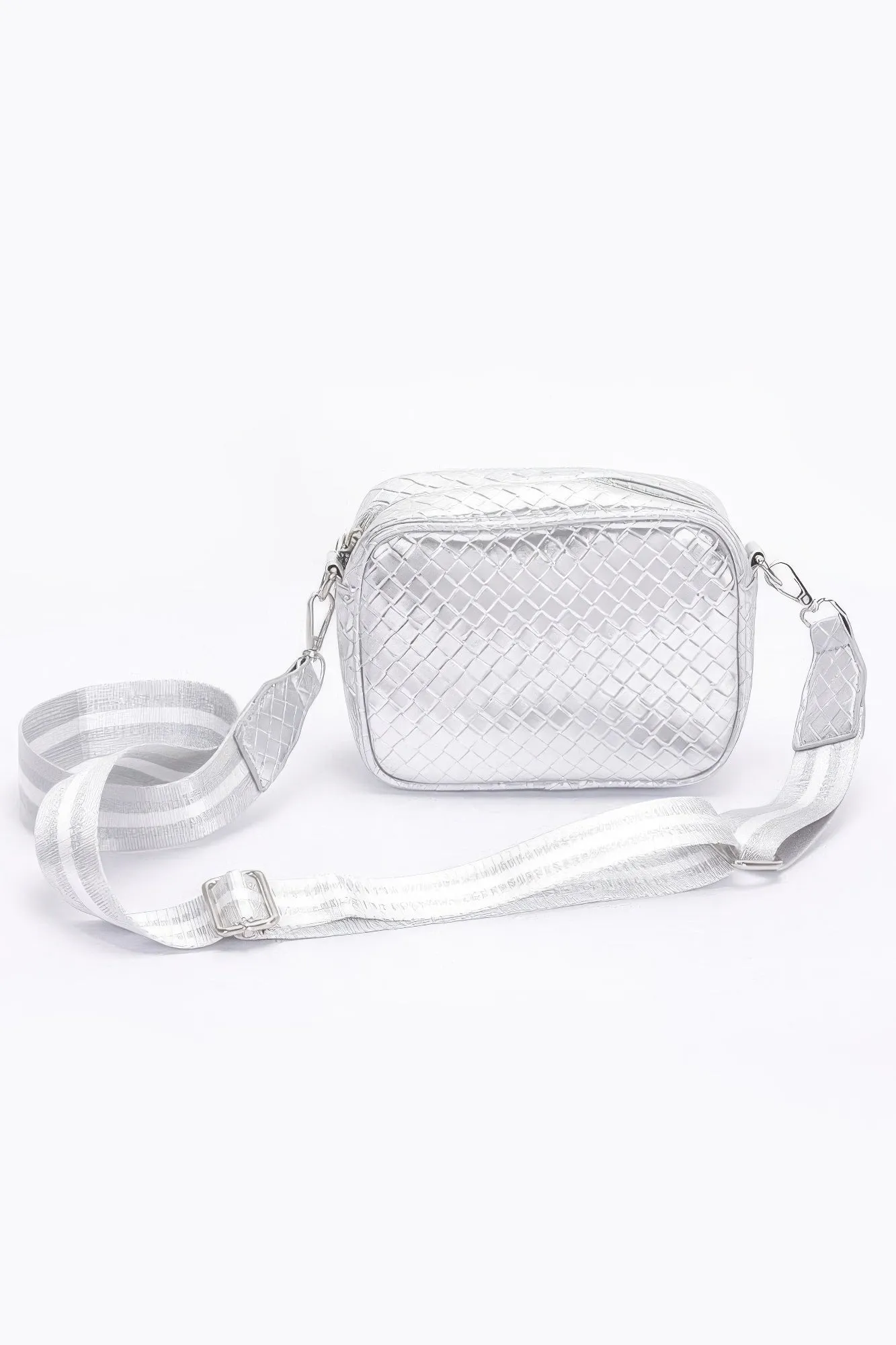 Metallic Embossed Vegan Leather Crossbody