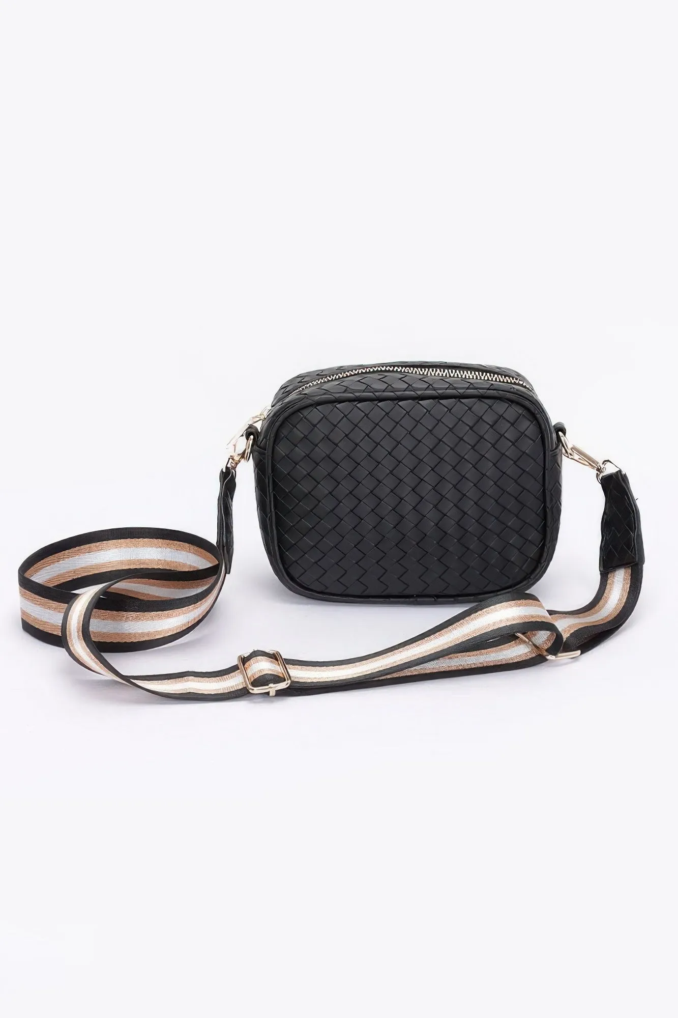 Metallic Embossed Vegan Leather Crossbody