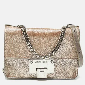 Metallic Grey Leather Rebel Crossbody Bag
