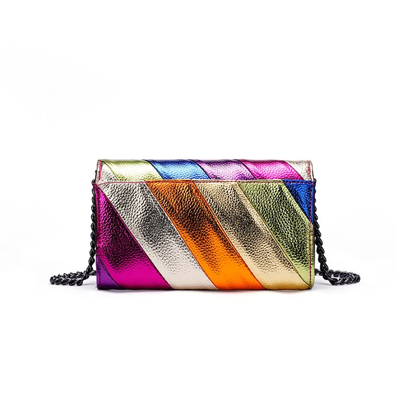 METALLIC LEATHER CLUTCH